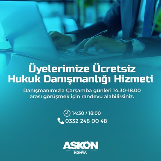 Üyelerimize ücretsiz Hukuk Danışmanlığı hizmetimiz devam ediyor. 